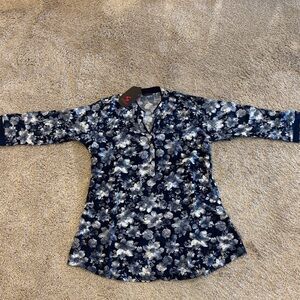 Floral Navy Blue Blouse